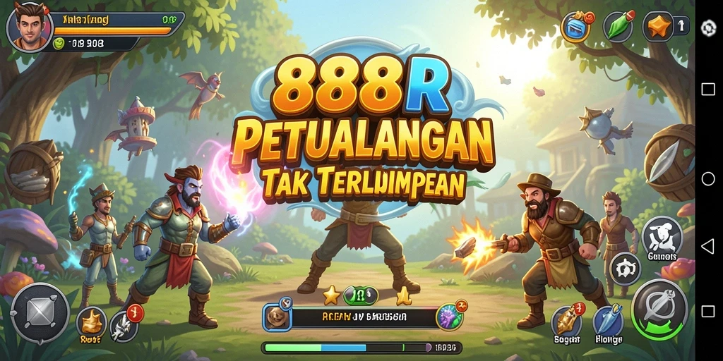 Tampilan gameplay mendebarkan dan penuh warna di 888R.