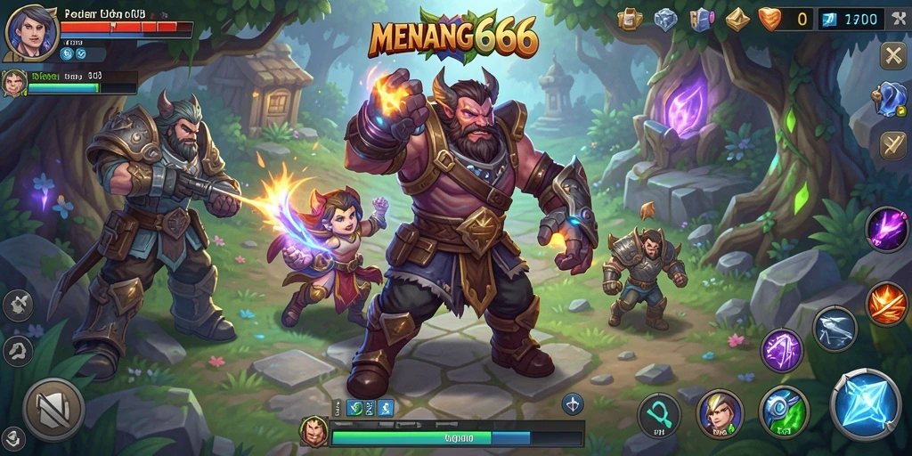 Tampilan aksi seru dalam gameplay RPG MENANG666.