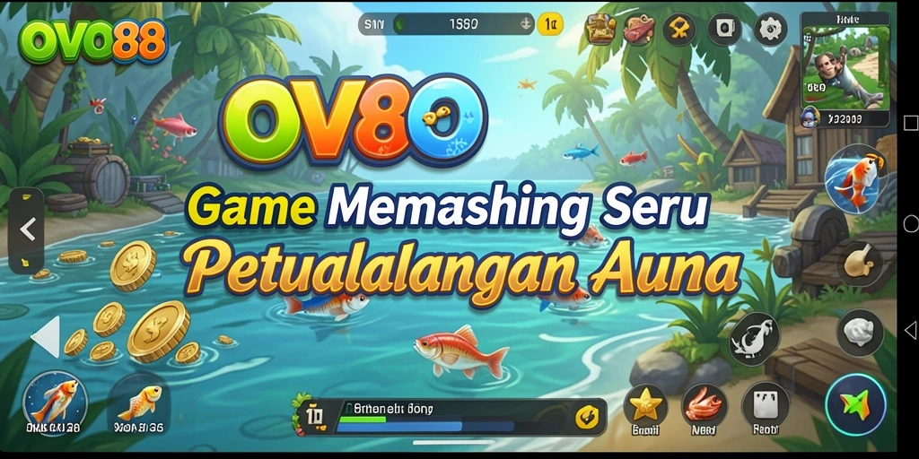 Gameplay OVO88 yang penuh aksi saat memancing ikan.