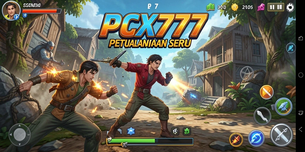 Tampilan seru gameplay PCX777 dalam aksi penuh adrenalin.