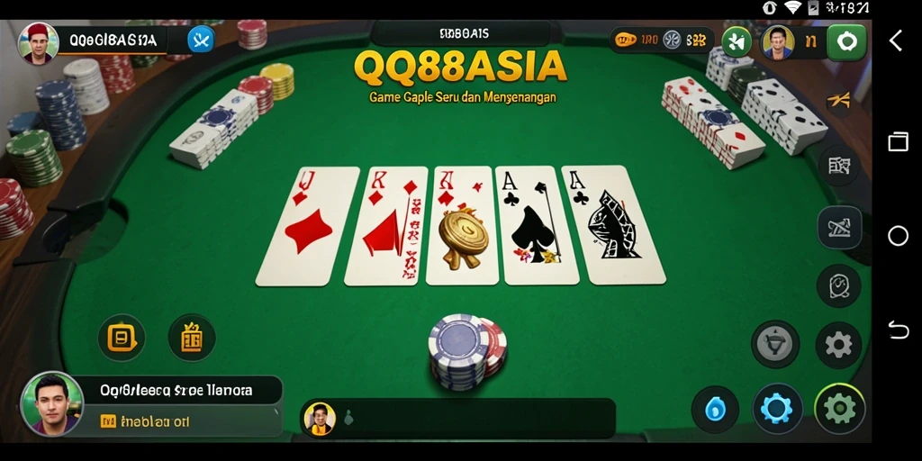 Screenshot gameplay QQ88ASIA menampilkan keseruan bermain Gaple.