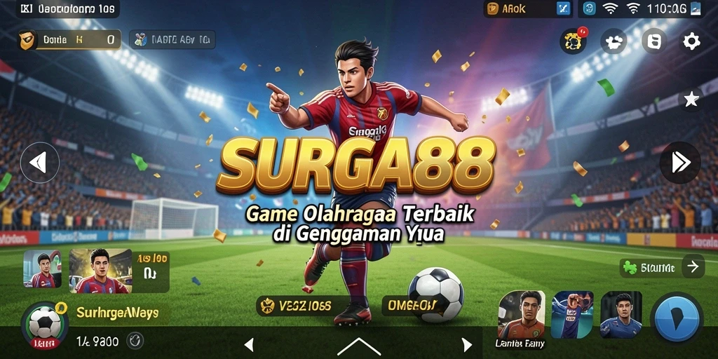 Tangkapan layar utama SURGA88 menampilkan aksi olahraga yang mendebarkan.