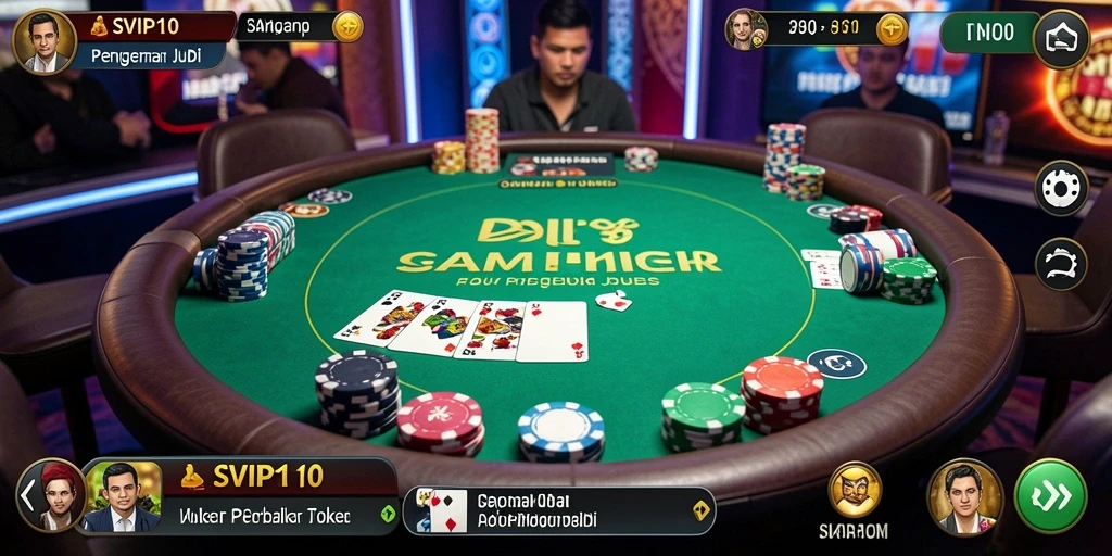 Screenshot gameplay SVIP10 menampilkan suasana seru permainan Poker.