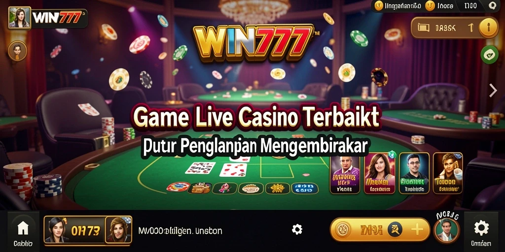 Tampilan gameplay Live Casino yang menawan dan interaktif di WIN777.